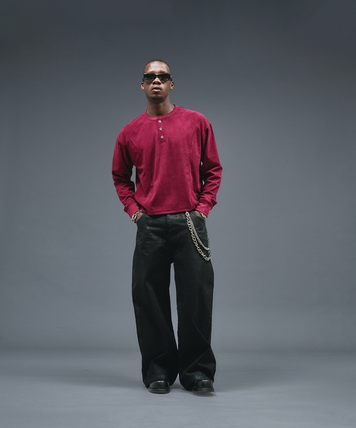 ANDER HUNK tシャツ Henry neck Short Rib LS / ヘンリーネック