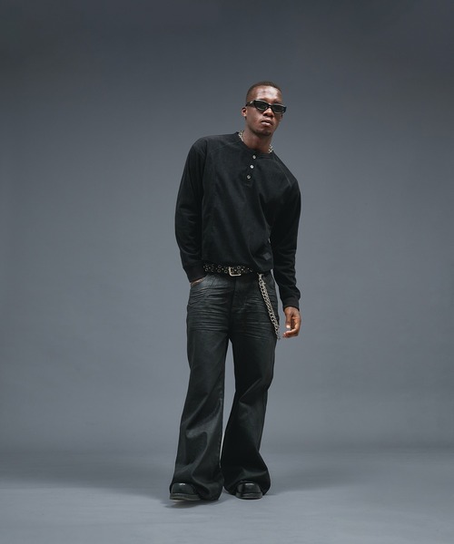 ANDER HUNK ヘンリーネック tシャツ Henry neck Short Rib LS