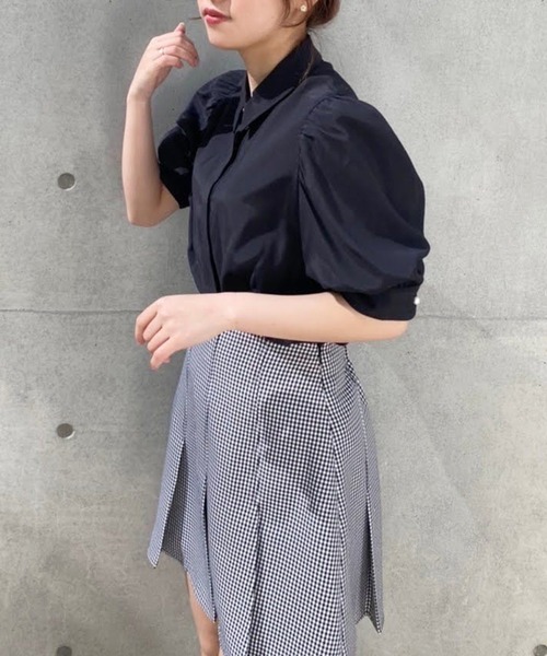 「one after another NICE CLAUP」 半袖シャツ FREE ブルー レディース_画像3