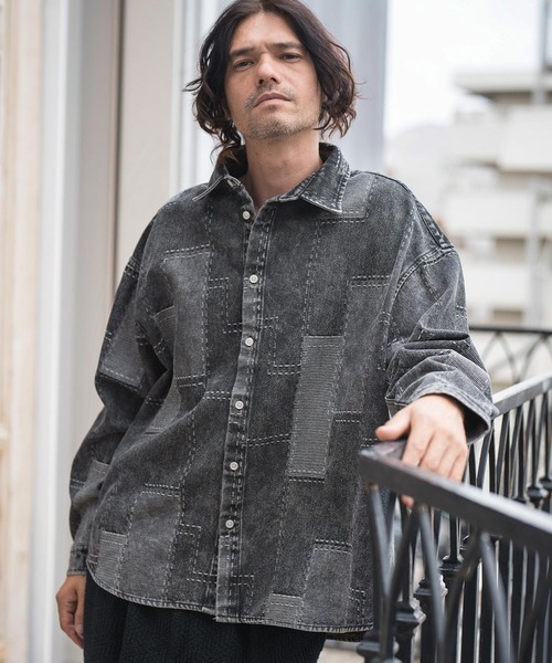 「CAMBIO」 長袖シャツ S ネイビー メンズ_画像3