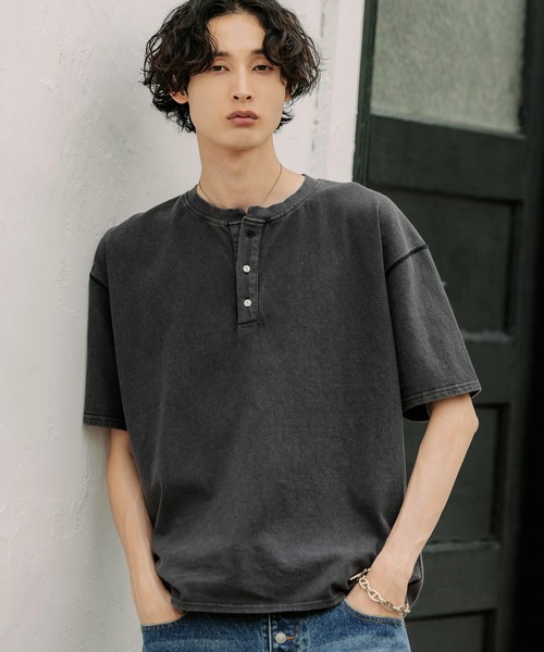 Bleme ヘンリーネック tシャツ ヴィンテージデザイン ヘンリーネック T