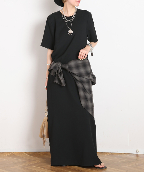AP STUDIOカウチワンピース ブラック38 AP STUDIO ワンピース 半袖 カウチワンピース : ZOZOTOWN Yahoo!店
