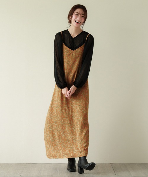 SUGAR BISKET ワンピース シアードット＆花柄ワンピースセット