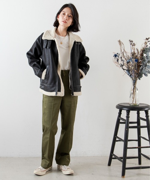 パンツ チノパン センタープレスハイウエストワークパンツ|ZOZOTOWN |11