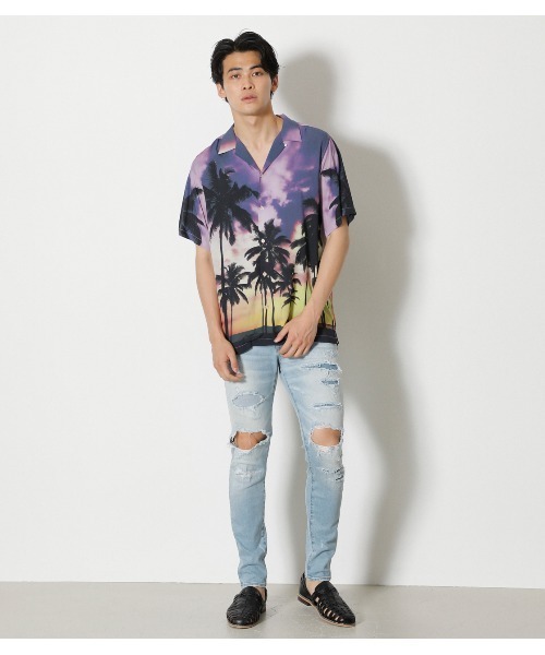AZUL BY MOUSSY シャツ PALM TREE ALOHA SHIRT/ パームツリー