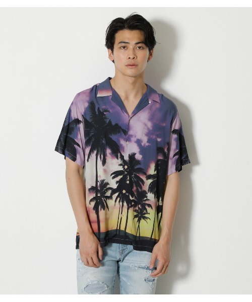 AZUL BY MOUSSY シャツ PALM TREE ALOHA SHIRT/ パームツリー