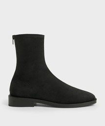 CHARLES ＆ KEITH ブーツ スクエアトゥ ジップアップアンクル