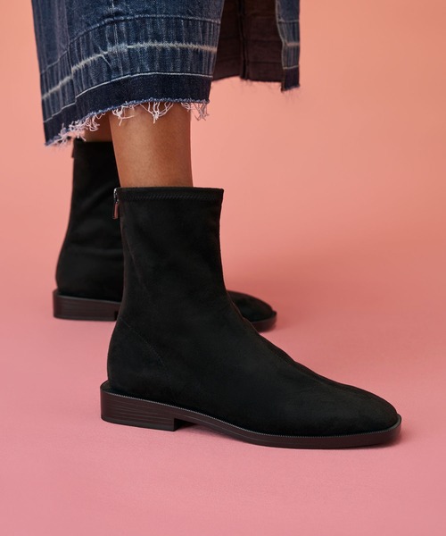 CHARLES ＆ KEITH ブーツ スクエアトゥ ジップアップアンクル