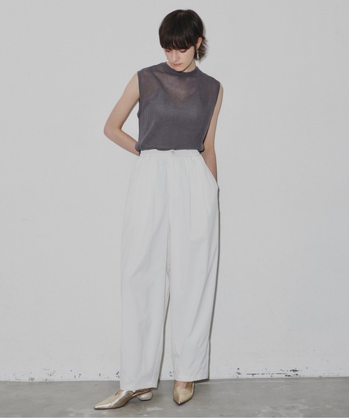 LA BELLE ETUDE tシャツ シアークルーネックノースリーブニット