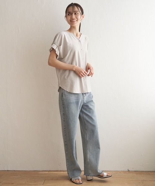 tシャツ 袖タックプルオーバー レディース LE SOUK HOLIDAY tシャツ 2025年春夏「接触冷感」EASY ELEGANCE