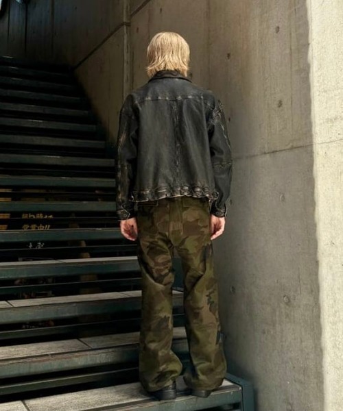 BEAMS ブルゾン アウター ユーズド加工 レザージップブルゾン