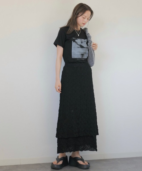 新品未使用スカート　Layered side open skirt 現行品 THINGS THAT MATTER スカート T/R LAYERED NOTCH TIGHT LONG