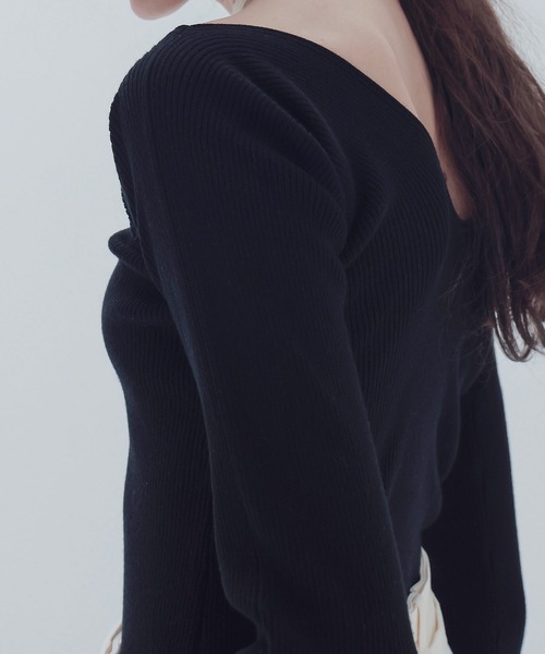 ニット セーター drop sholder Vneck pullover(ドロップショルダーVネックプルオーバー) レディース DRESSLAVE ニット セーター drop sholder Vneck pullover