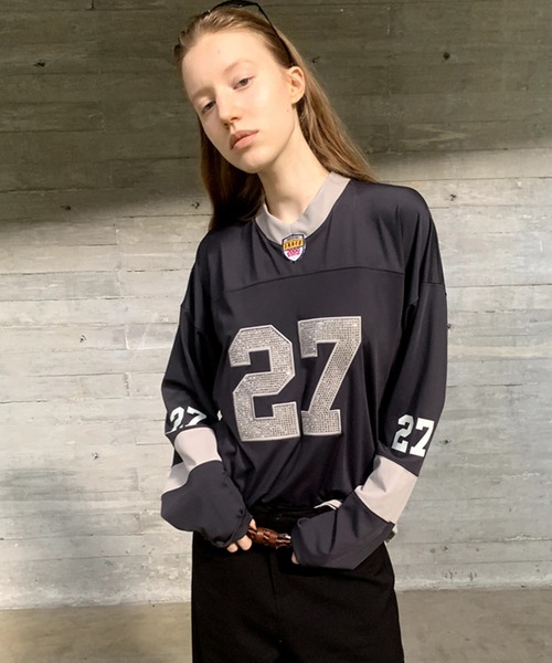 tシャツ ナンバリング ロゴ長袖Tシャツ LON24a095 レディース