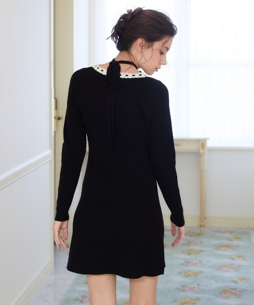 ディーゼル 異素材ドッキングニットワンピース ミディドレス DIESEL - 極美品 ディーゼル 異素材ドッキングニットワンピース ミディ