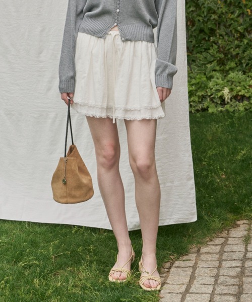 GIUNON ヘムレースコットンスカート GIUNON スカート hem lace cotton skirt / ヘムレースコットン
