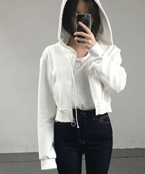 Per sist ence パーカー ショート丈ZIPパーカー レディース