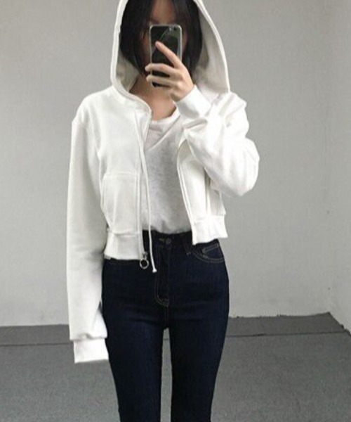 Per sist ence パーカー ショート丈ZIPパーカー レディース