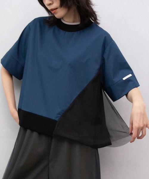 マルシャルテル MARECHAL TERRE リブチュールトップス Tシャツ 黒 MARECHAL TERRE tシャツ リブチュールトップス レディース