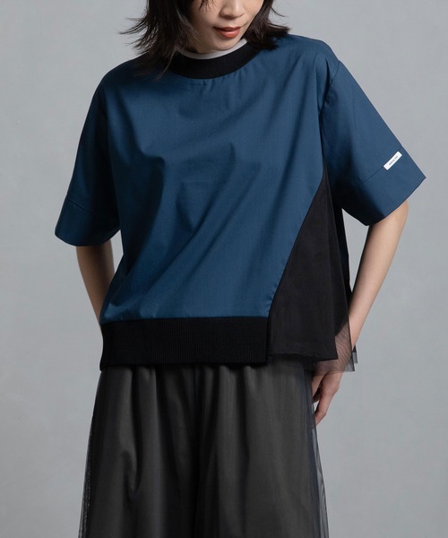 マルシャルテル MARECHAL TERRE リブチュールトップス Tシャツ 黒 MARECHAL TERRE tシャツ リブチュールトップス レディース