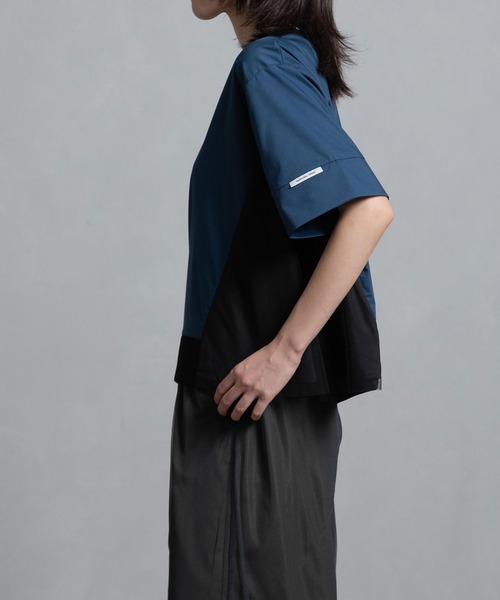 マルシャルテル MARECHAL TERRE リブチュールトップス Tシャツ 黒 セール】アシンメトリーデザイントップス（Tシャツ/カットソー