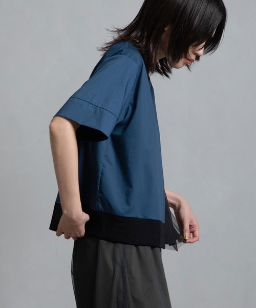 マルシャルテル MARECHAL TERRE リブチュールトップス Tシャツ 黒 セール】リブチュールトップス（Tシャツ/カットソー）｜MARECHAL