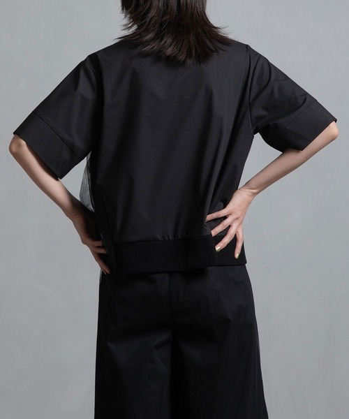 マルシャルテル MARECHAL TERRE リブチュールトップス Tシャツ 黒 MARECHAL TERRE tシャツ リブチュールトップス レディース