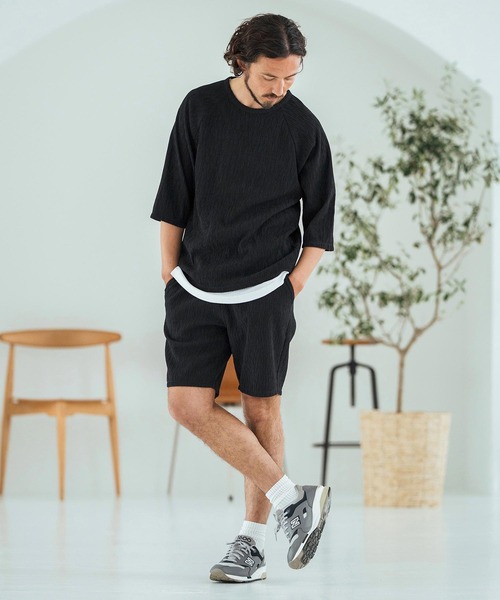 Magine（マージン） パンツ mp13472-Textured Jacquard Fabric Short