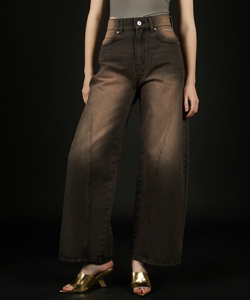 パンツ Curve Tucked Jeans short ohotoro susan flared jeans (indigo) | OHOTORO