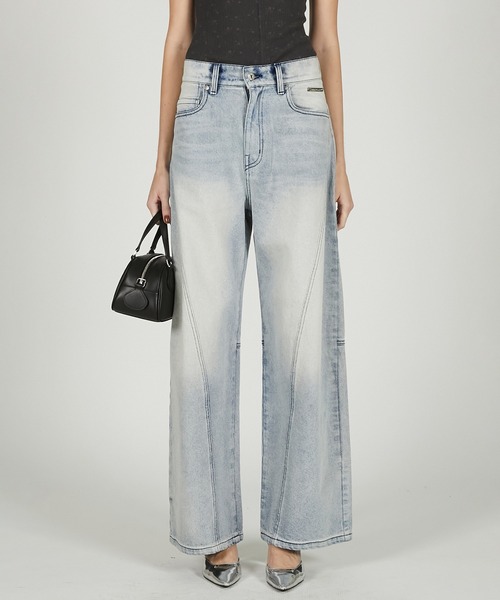 デニム・ジーパン WV PROJECT SMUDGING CURVED DENIM PANTS NA712 デニム・ジーパン WV PROJECT SMUDGING CURVED DENIM PANTS