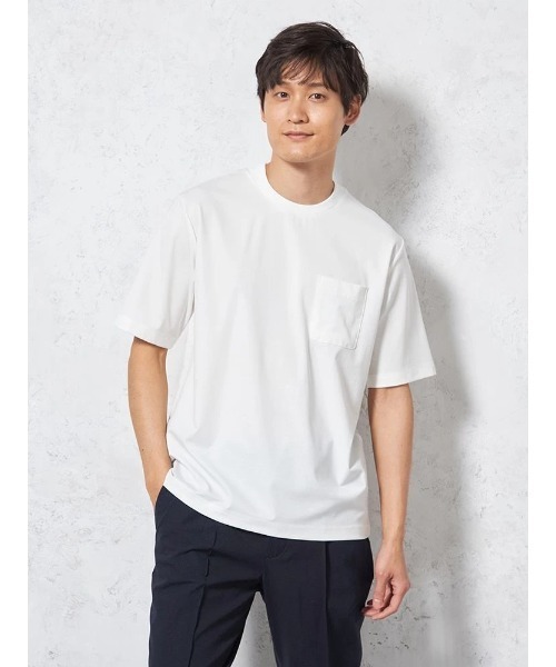 tシャツ 「接触冷感」半袖 スロープネック Tシャツ ビズT 無地