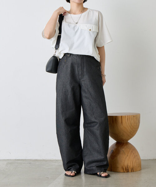 Jena espace merveilleux tシャツ フハク切替シルケット