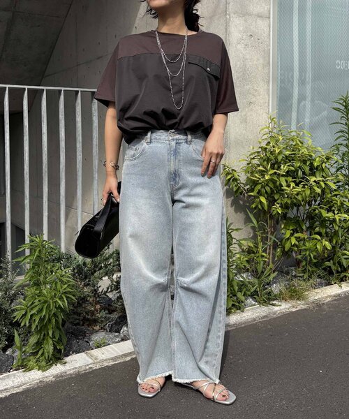 フハク切替シルケットカットソー/Jenaespacemerveilleux Jena espace merveilleux tシャツ フハク切替シルケット