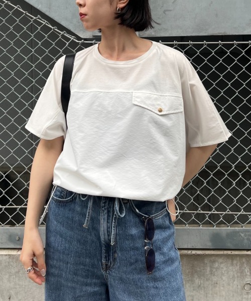 tシャツ フハク切替シルケットカットソー レディース