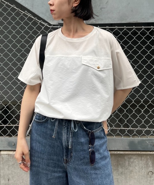 Jena espace merveilleux tシャツ フハク切替シルケット
