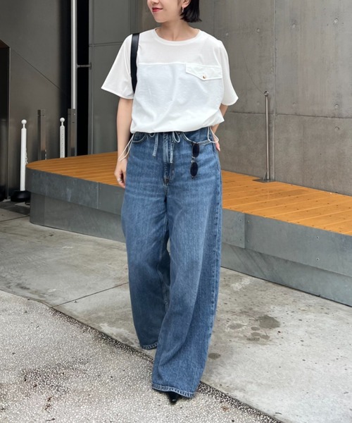 Jena espace merveilleux tシャツ フハク切替シルケット