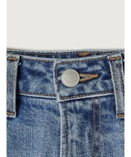 [anuans] повреждение обработка Denim брюки 0 голубой женский 