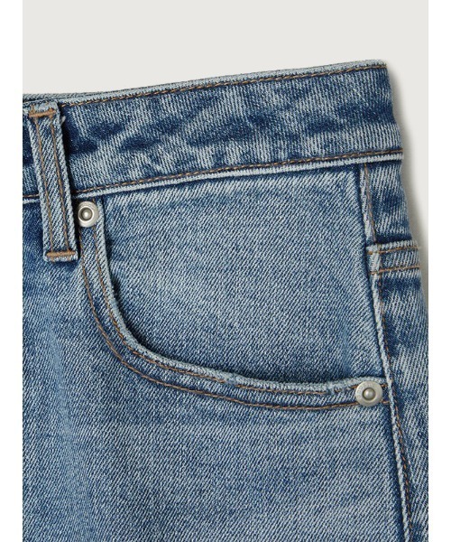 [anuans] повреждение обработка Denim брюки 0 голубой женский 