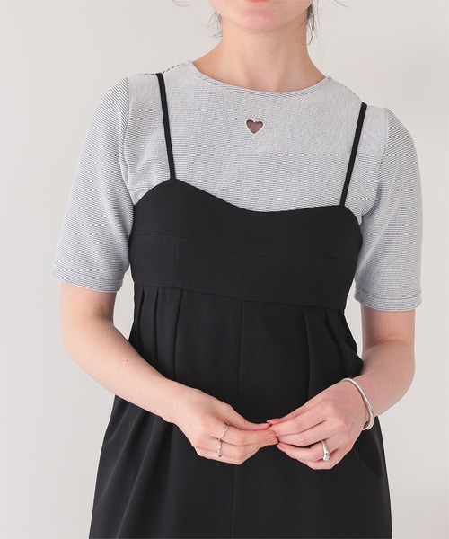 titivate（ティティベイト） tシャツ 半袖 ハートカット刺繍前後2way