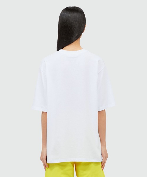 MSGM tシャツ グラフィックFLOWER 刺繍ロゴTシャツ レディース
