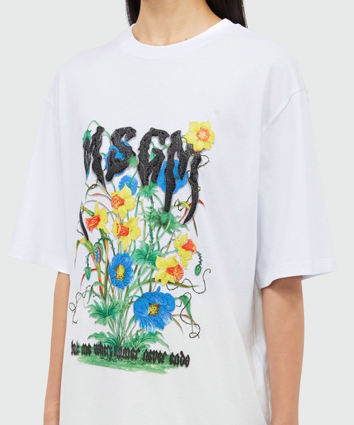 tシャツ MSGM FLOWER LOGO プリントTシャツ レディース MSGM】 【MSGM FLOWER LOGO プリントTシャツ】｜aoi公式