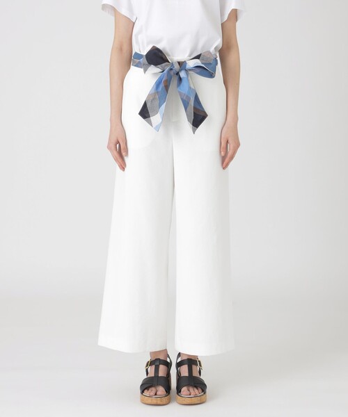 ジンBLUE LABEL CRESTBRIDGEドライオックスワイドパンツ BLUE LABEL CRESTBRIDGE パンツ ハイカウントナノワイドパンツ