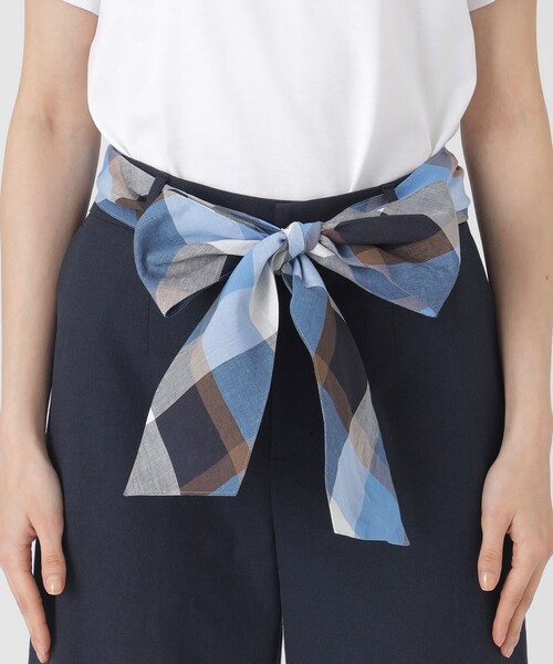 ジンBLUE LABEL CRESTBRIDGEドライオックスワイドパンツ BLUE LABEL CRESTBRIDGE パンツ ハイカウントナノワイドパンツ