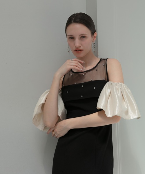 Leja ドレス 「LEJA LUXE」2WAYフロントシアービジューIライン