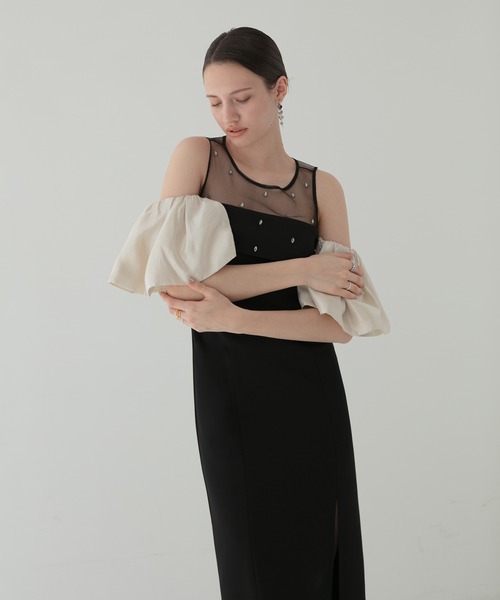 Leja ドレス 「LEJA LUXE」2WAYフロントシアービジューIライン
