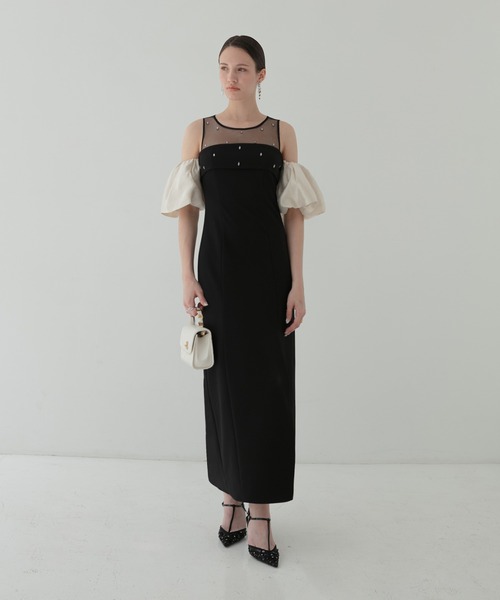 Leja ドレス/美品✳︎お値下げ中✳︎ Leja ドレス 「LEJA LUXE」2WAYフロントシアービジューIライン