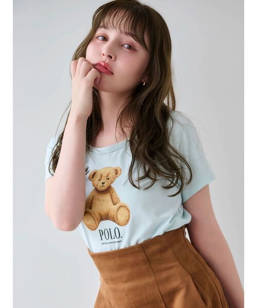tシャツ 「POLOBCSコラボ」ベアモチーフコンパクトTシャツ レディース