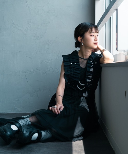 nenom ベスト ジレ 「nenom/ネノム」 マルチWAY ナイロン ギャザー
