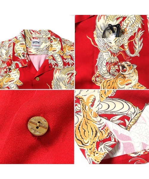 HOUSTON シャツ 「HOUSTON ヒューストン」DRAGON TIGER RAYON