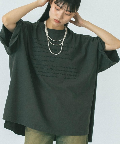 tシャツ (GENE HEAVENS)EMBROIDERY BIG TEE レディース